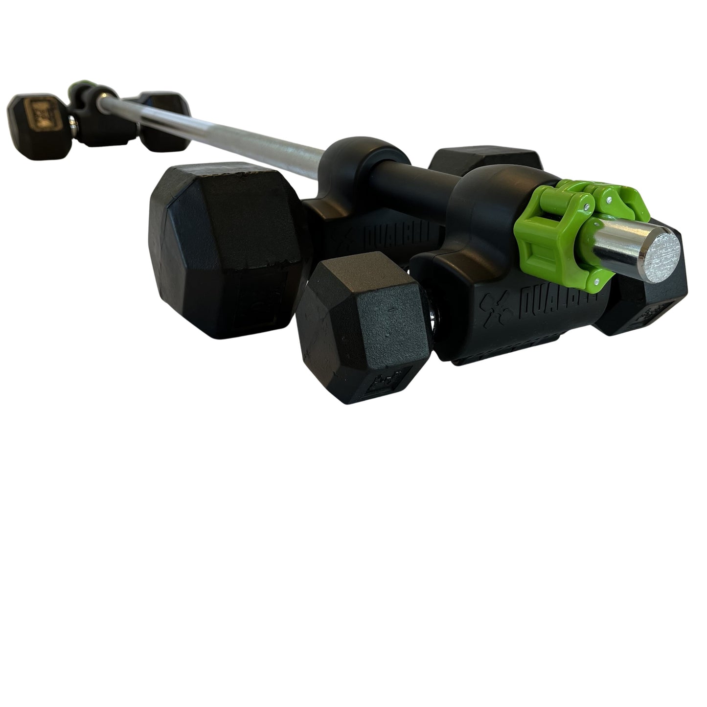 Dualbell Superset Bundle- Dumbbells on Barbell Adapter 4-pack w/barbell clamps