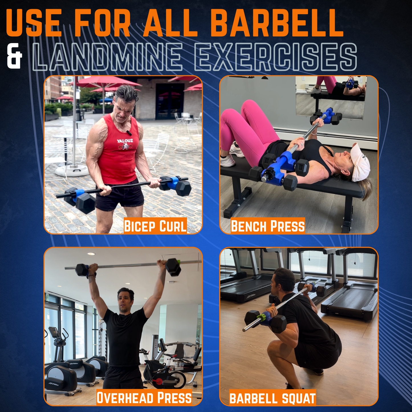 Dualbell Pair Travel Bundle- Dumbbell to Barbell Converters w/ 3-piece Bar