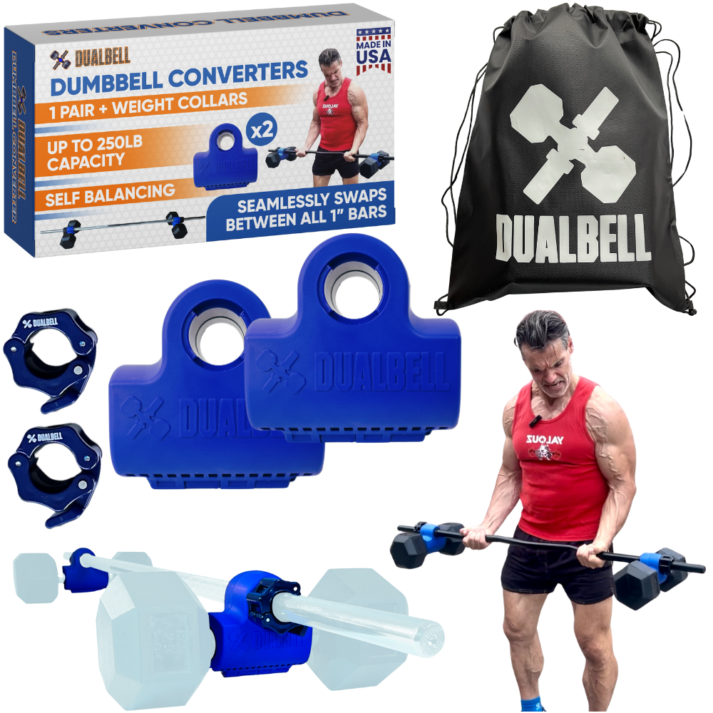 Dualbell Pair & Weight Clamps Bundle- Dumbbell to Barbell Connectors