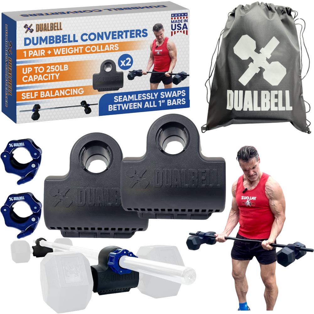 Dualbell Pair & Weight Clamps Bundle- Dumbbell to Barbell Connectors