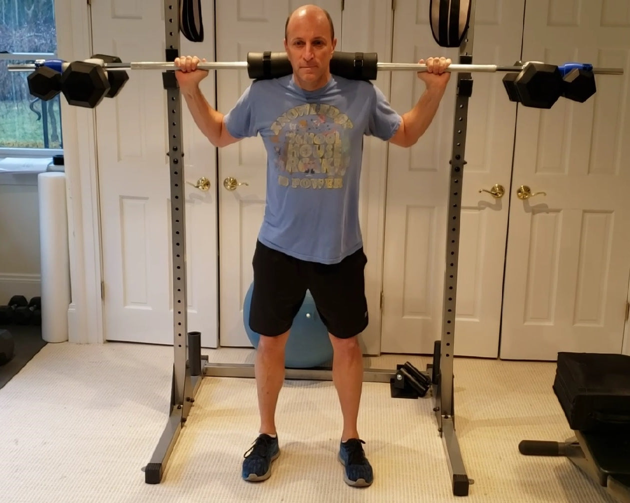 barbell squats using dumbbells dualbell