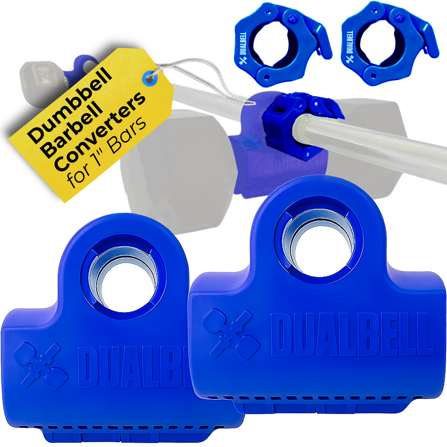 Dualbell Pair & Weight Clamps Bundle- Dumbbell to Barbell Connectors