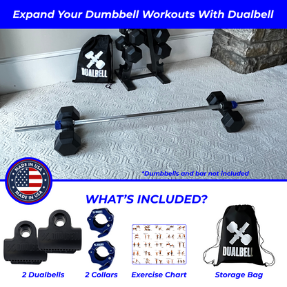 Dualbell Pair & Weight Clamps Bundle- Dumbbell to Barbell Connectors