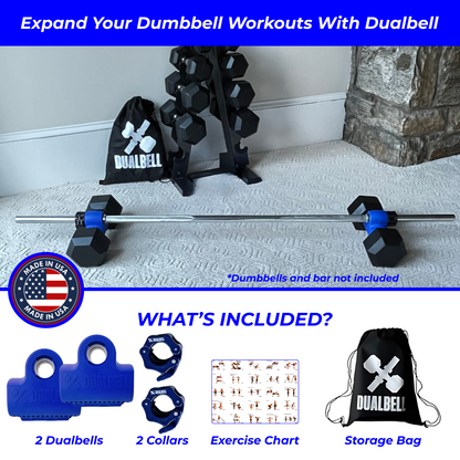 Dualbell Pair & Weight Clamps Bundle- Dumbbell to Barbell Connectors