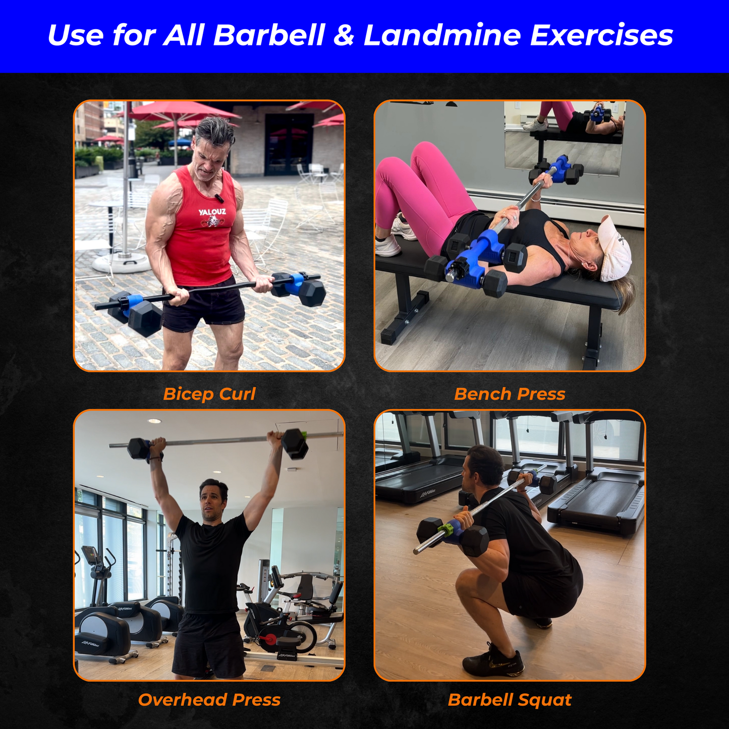 Dualbell Pair- Dumbbell to Barbell Connector