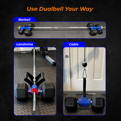 Dualbell Pair- Dumbbell to Barbell Connector