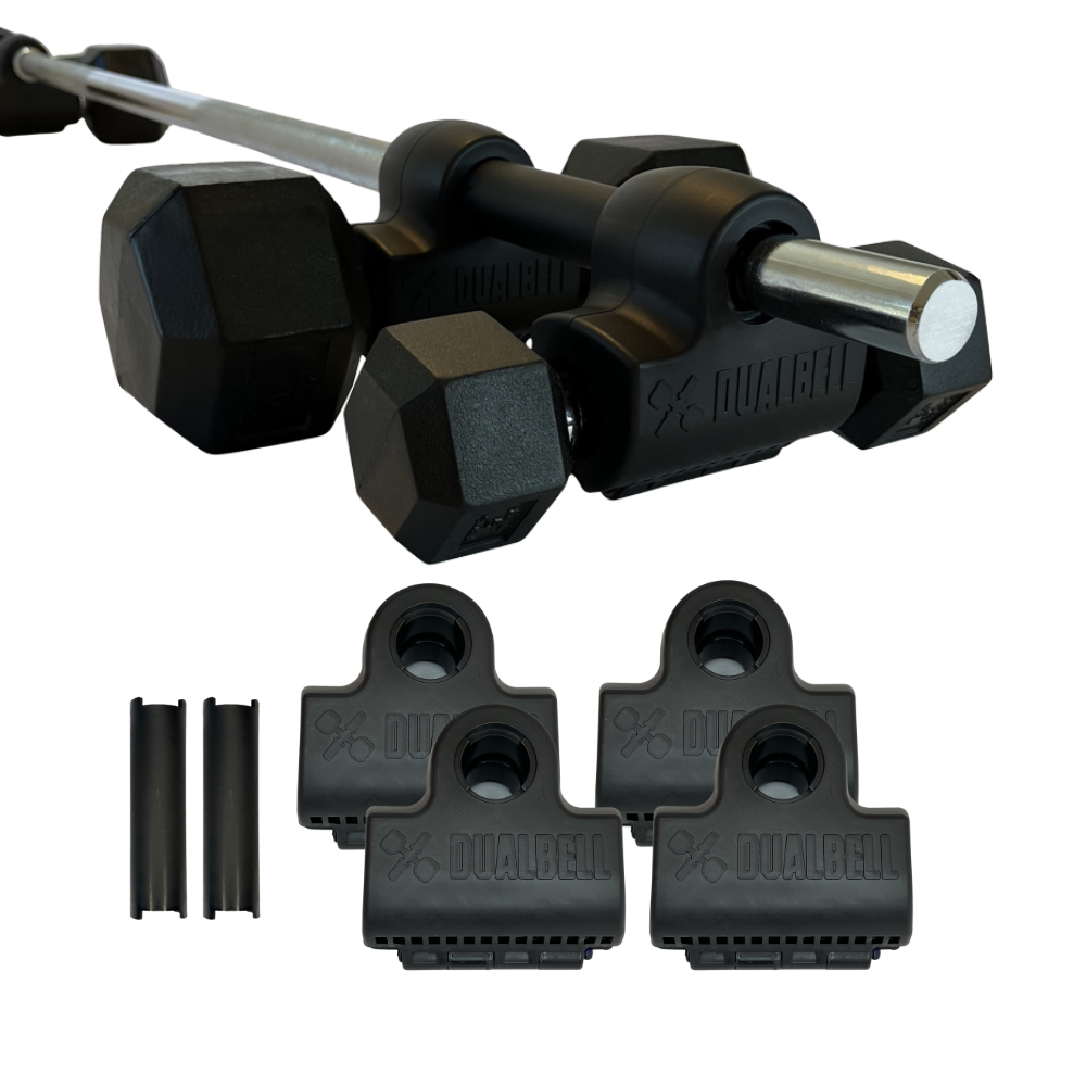 Dualbell Superset-Dumbbells to Barbell Adapters Connectors 4-pack