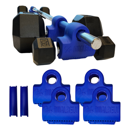 Dualbell Superset-Dumbbells to Barbell Adapters Connectors 4-pack