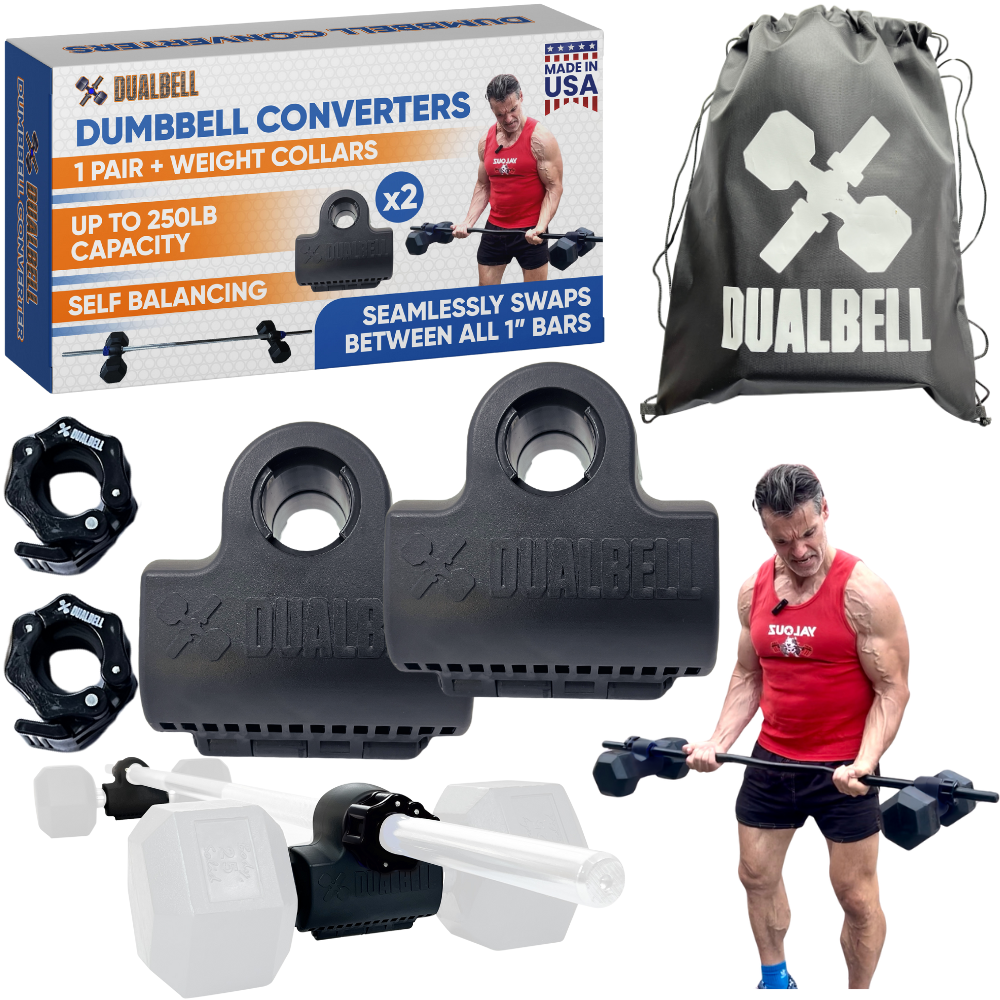 Dualbell Pair & Weight Clamps Bundle- Dumbbell to Barbell Connectors