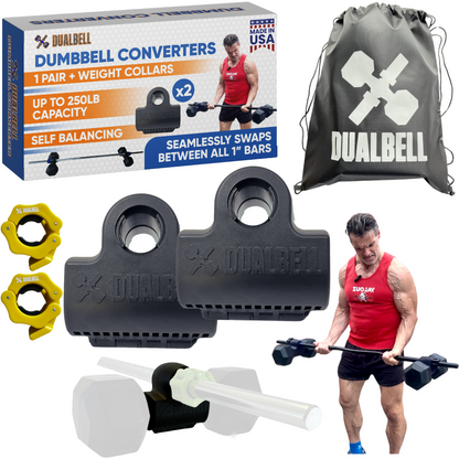 Dualbell Pair & Weight Clamps Bundle- Dumbbell to Barbell Connectors