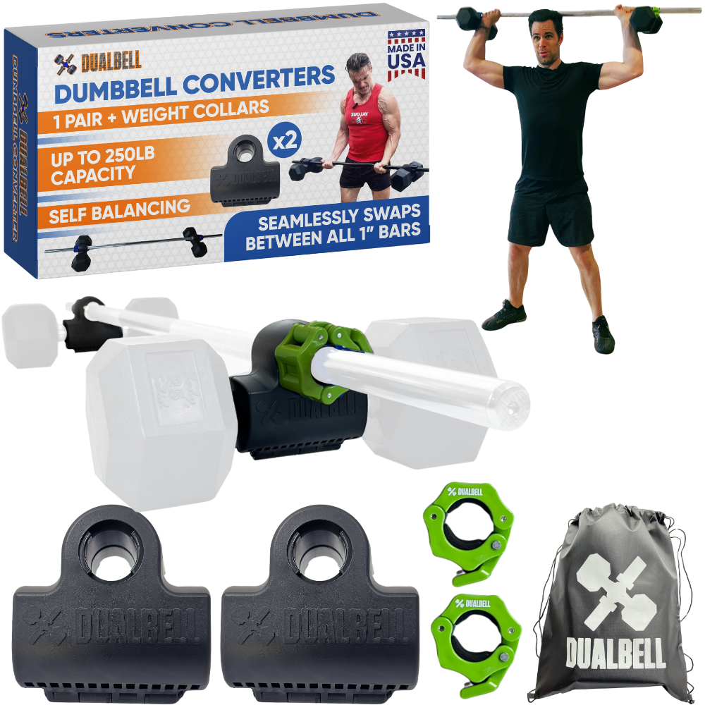 Dualbell Pair & Weight Clamps Bundle- Dumbbell to Barbell Connectors