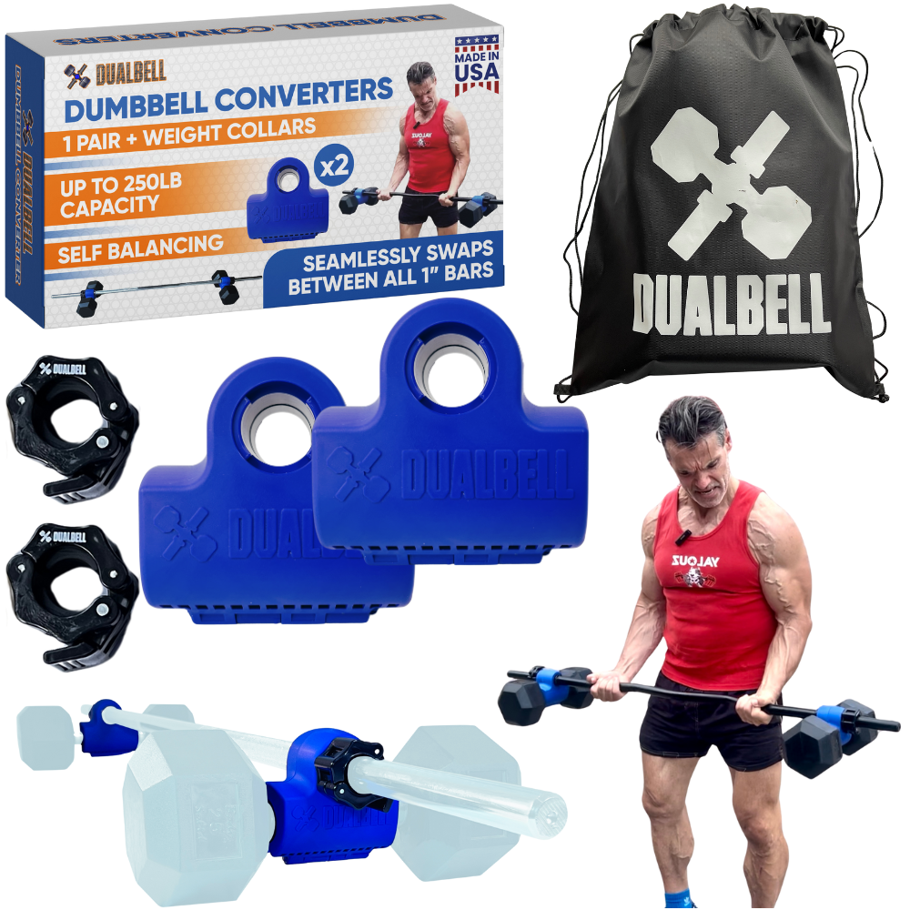 Dualbell Pair & Weight Clamps Bundle- Dumbbell to Barbell Connectors
