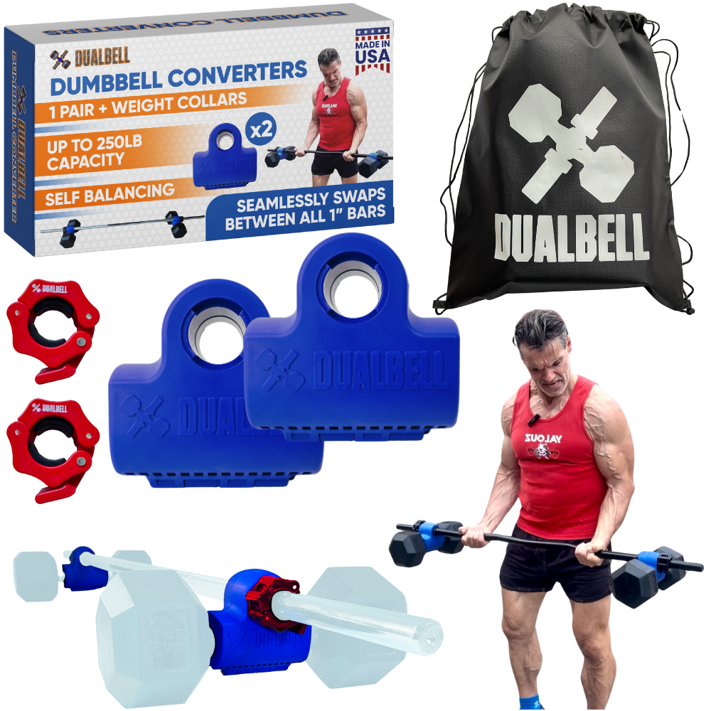 Dualbell Pair & Weight Clamps Bundle- Dumbbell to Barbell Connectors