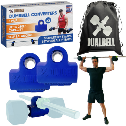 Dualbell Pair- Dumbbell to Barbell Connector