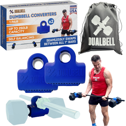 Dualbell Pair & Weight Clamps Bundle- Dumbbell to Barbell Connectors