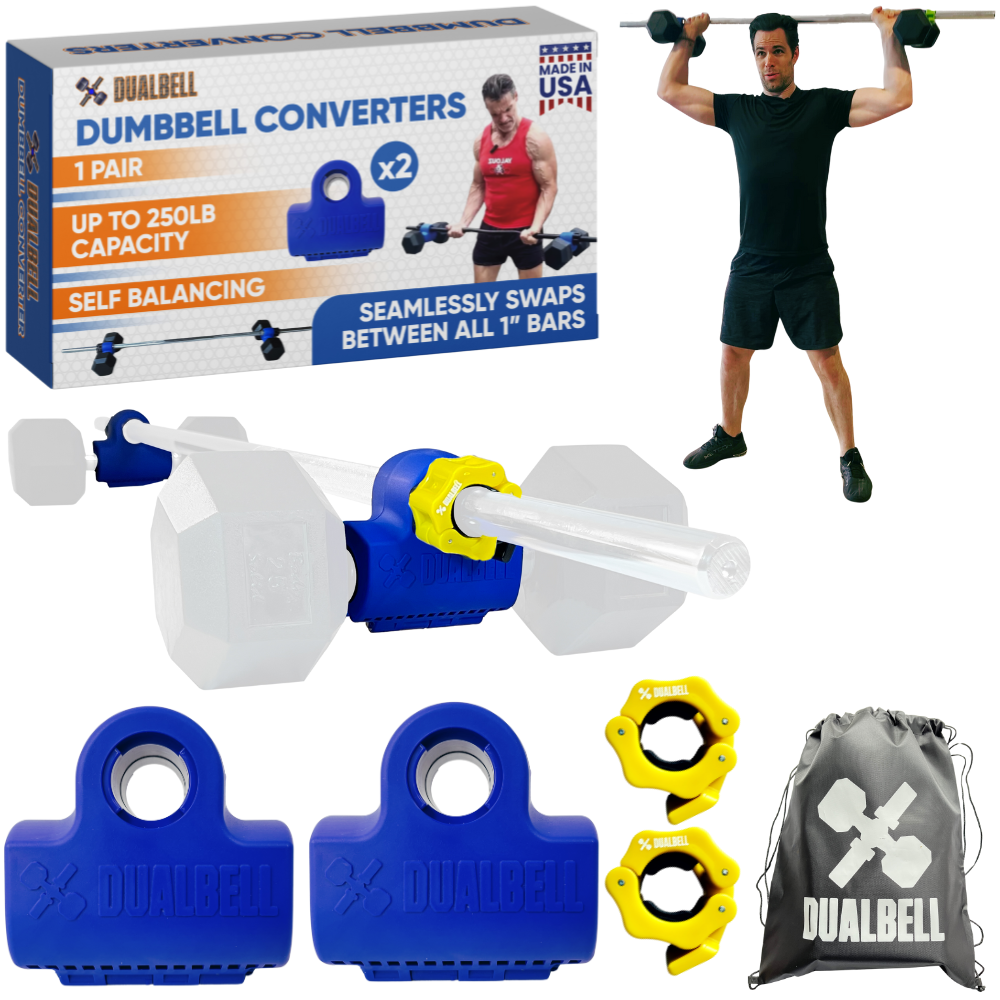 Dualbell Pair & Weight Clamps Bundle- Dumbbell to Barbell Connectors