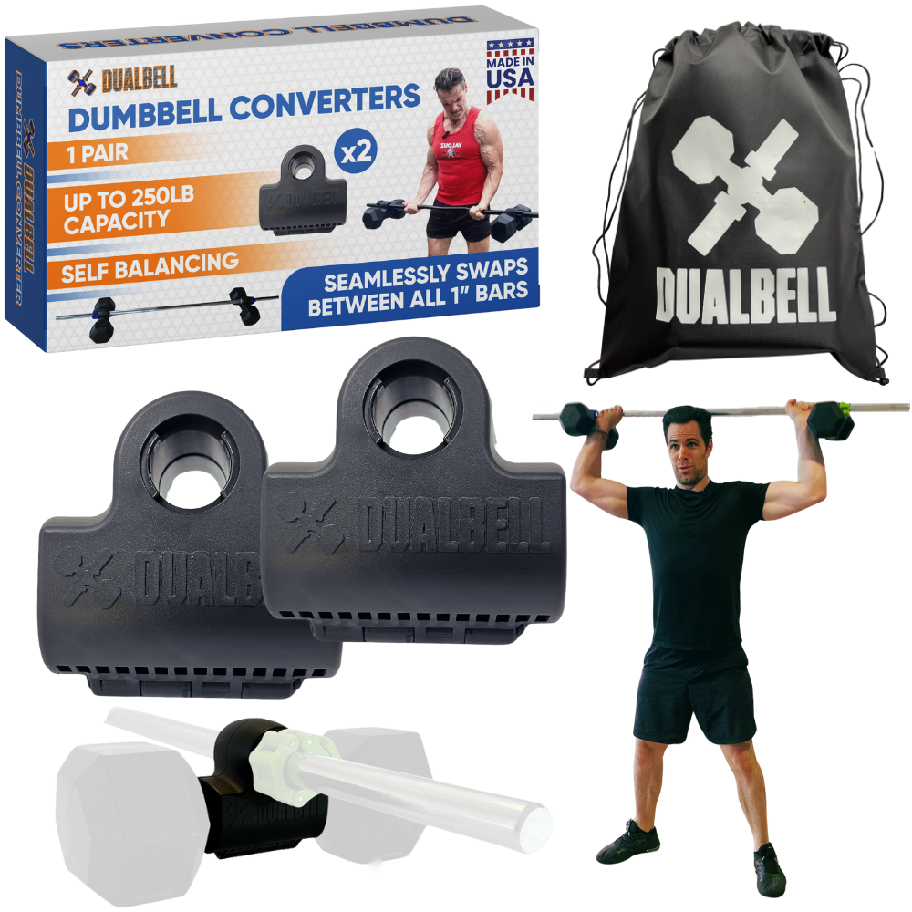 Dualbell Pair- Dumbbell to Barbell Connector