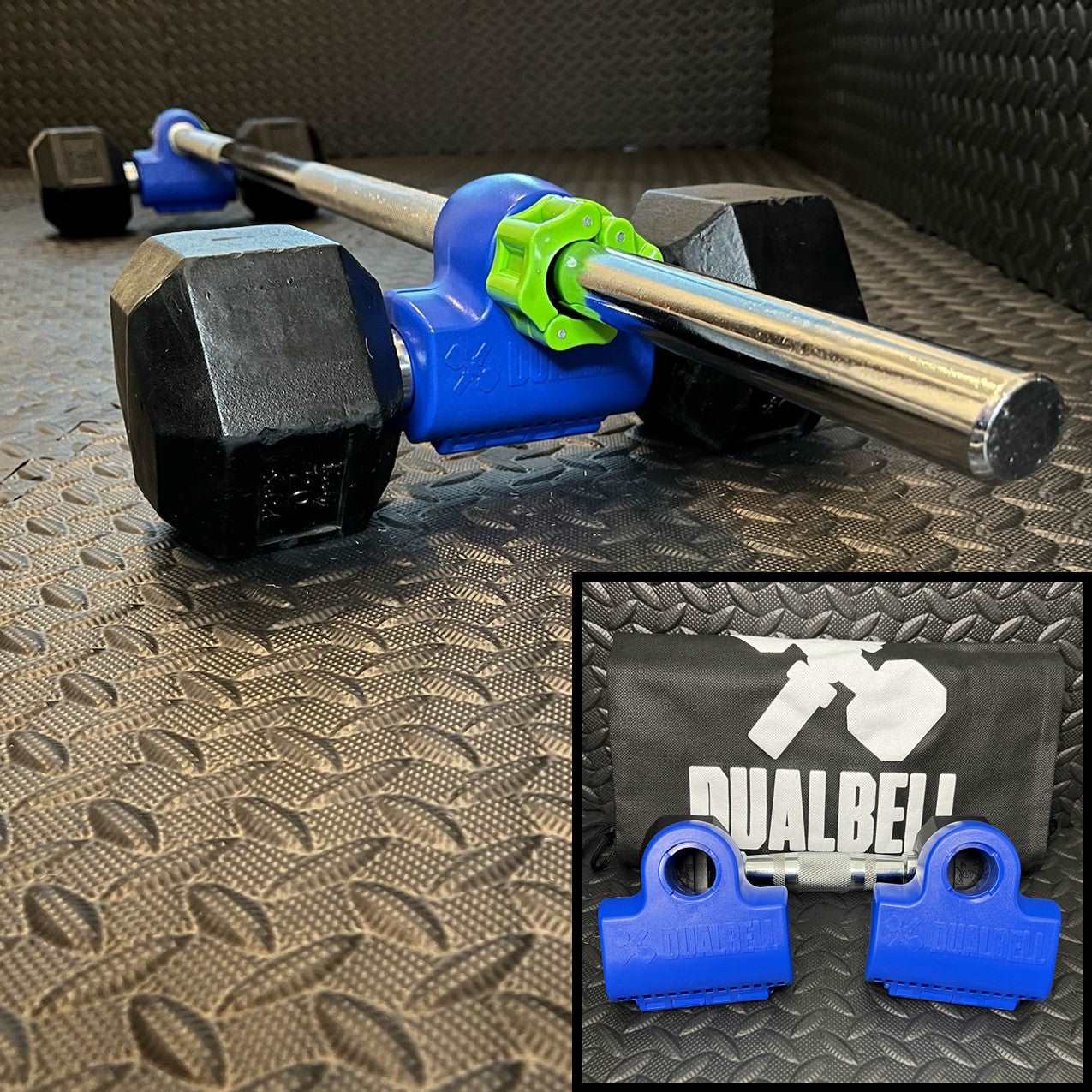 The Dualbell Pair- Dumbbell to Barbell Adapter