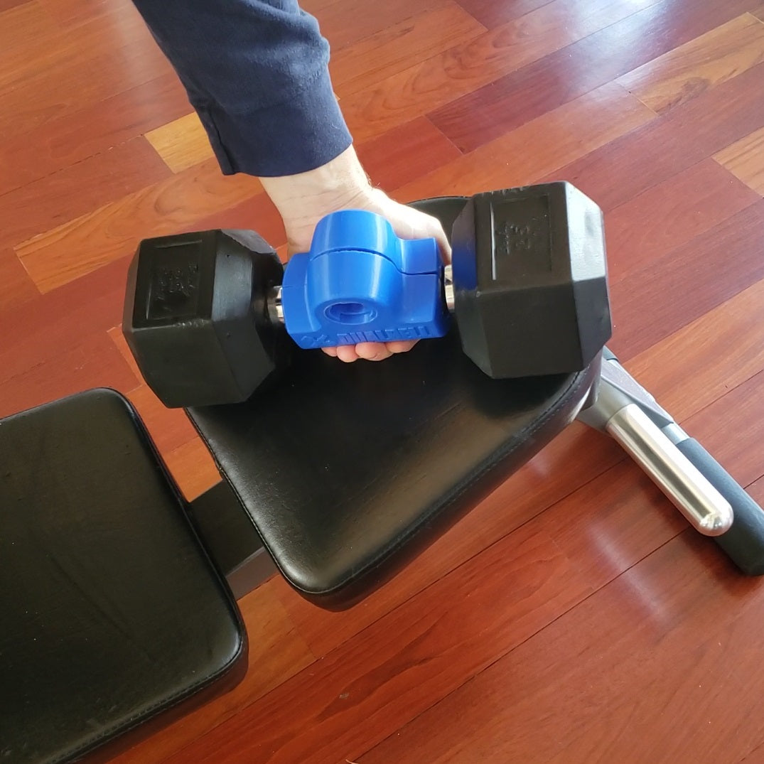 pick up a dualbell with a dumbbell inside